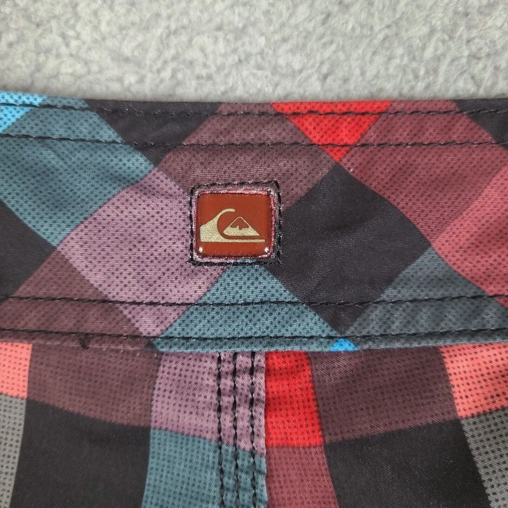 Quiksilver Board‎ Shorts Mens 40 Multicolor Plaid Check Swim Trunks Beach